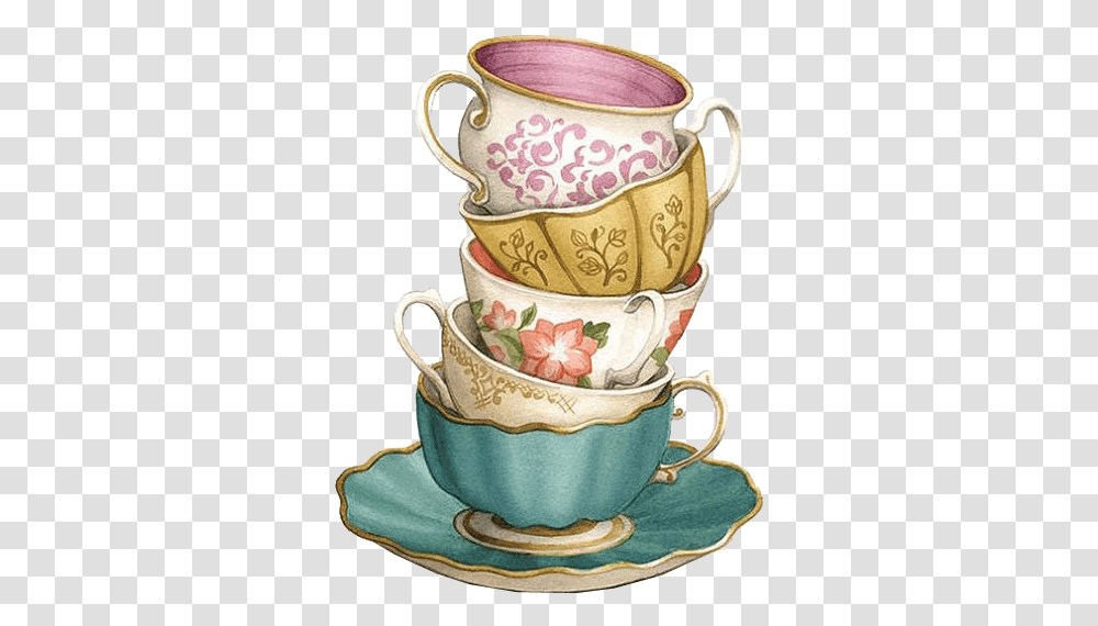 Teacup Coffee Saucer Water Color Tea Cup, Pottery, Wedding Cake, Dessert, Food Transparent Png