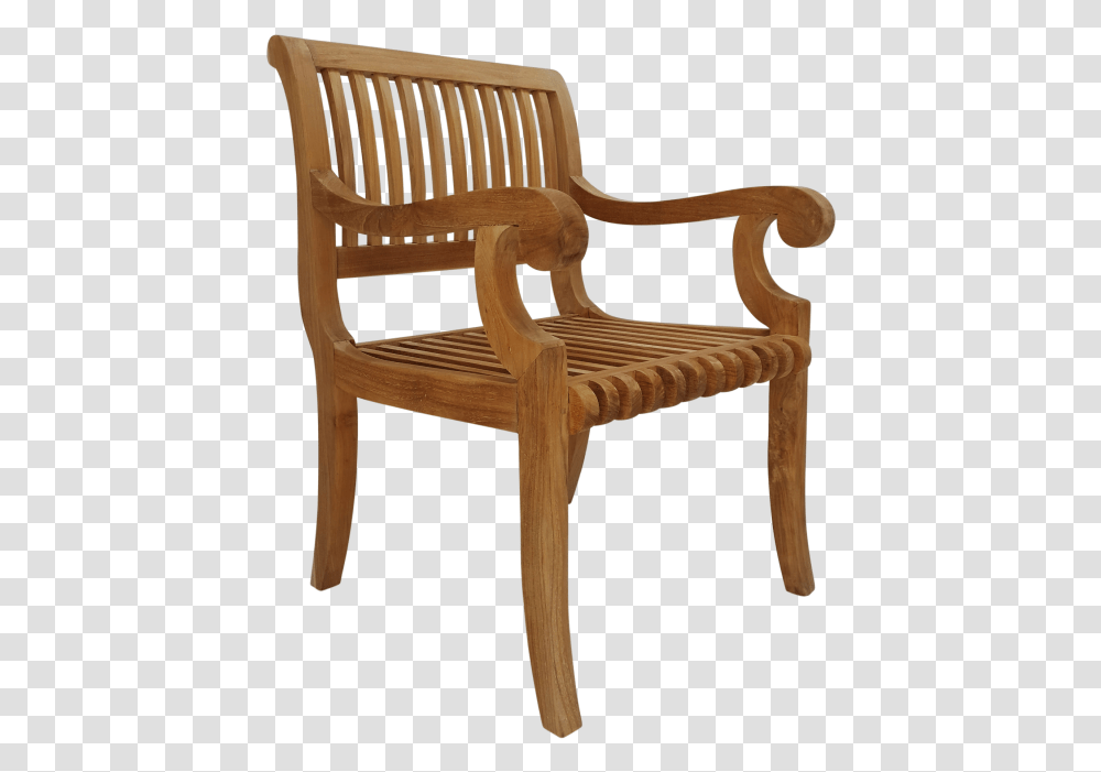 Teak Curve Patio Chair Chair, Furniture, Armchair, Wood Transparent Png