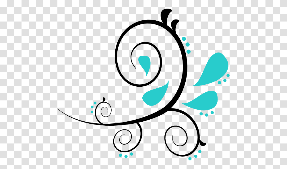 Teal And Black Swirls, Floral Design, Pattern Transparent Png