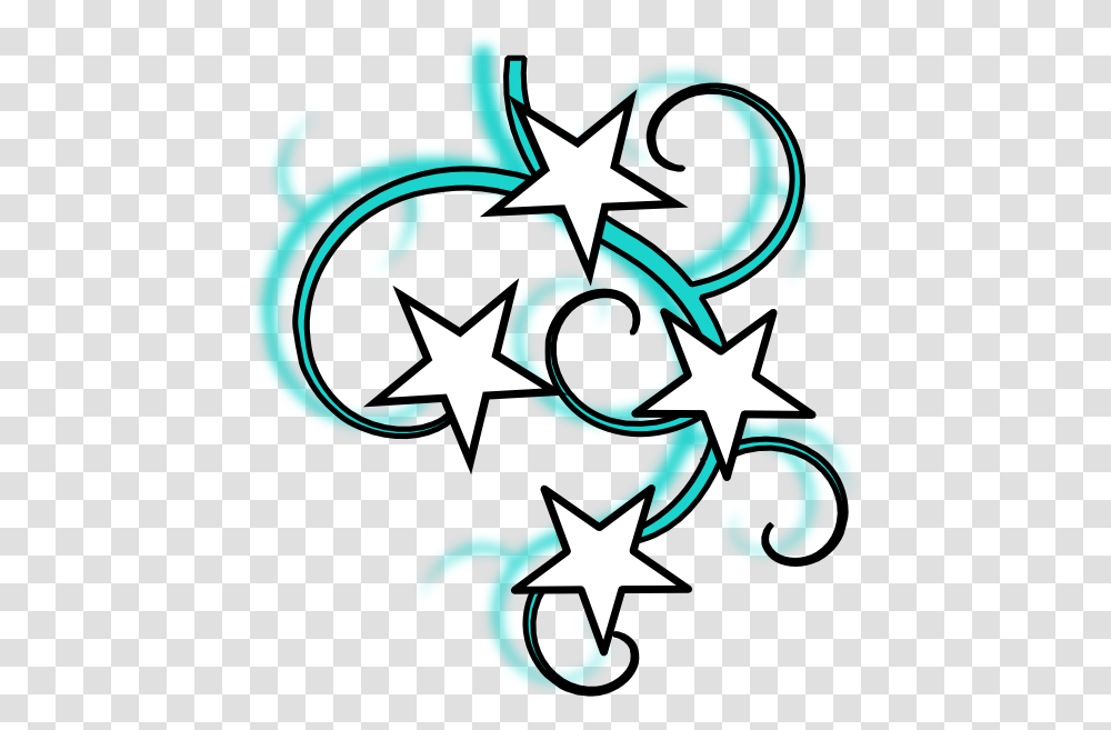 Teal And White Tattoo With Stars Black Outline Clip Art, Star Symbol, Dynamite, Bomb Transparent Png