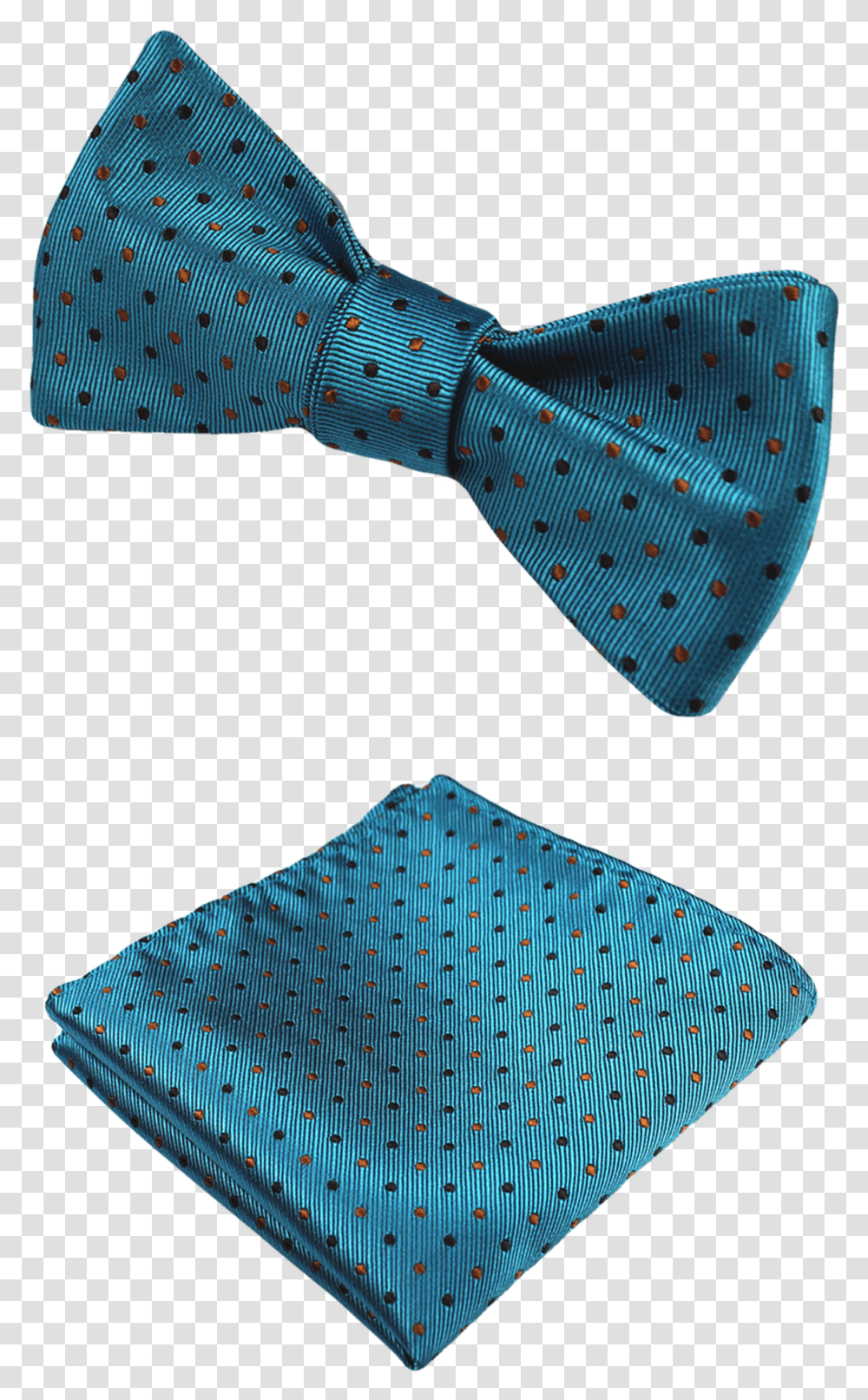 Teal Black Amp Gold Bow Tie And Pocket Square Polka Dot, Accessories, Accessory, Rug, Necktie Transparent Png