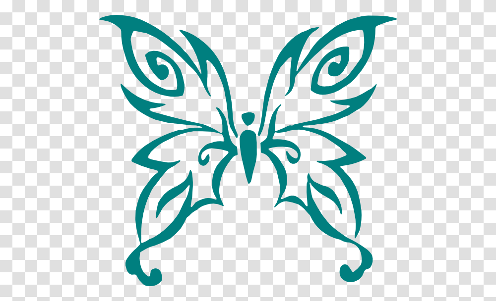 Teal Butterfly Clip Art At Clker Butterfly Ovarian Cancer Ribbon, Floral Design, Pattern, Stencil Transparent Png