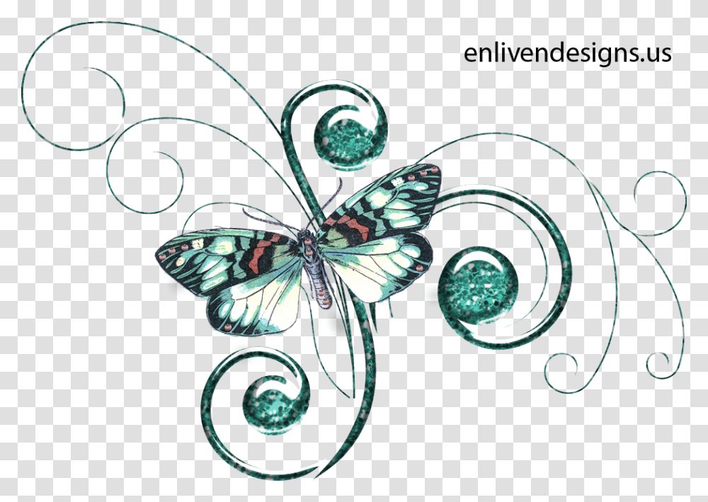 Teal Butterfly Glitt Scrapbook Embellishments Free Download, Collage, Poster Transparent Png
