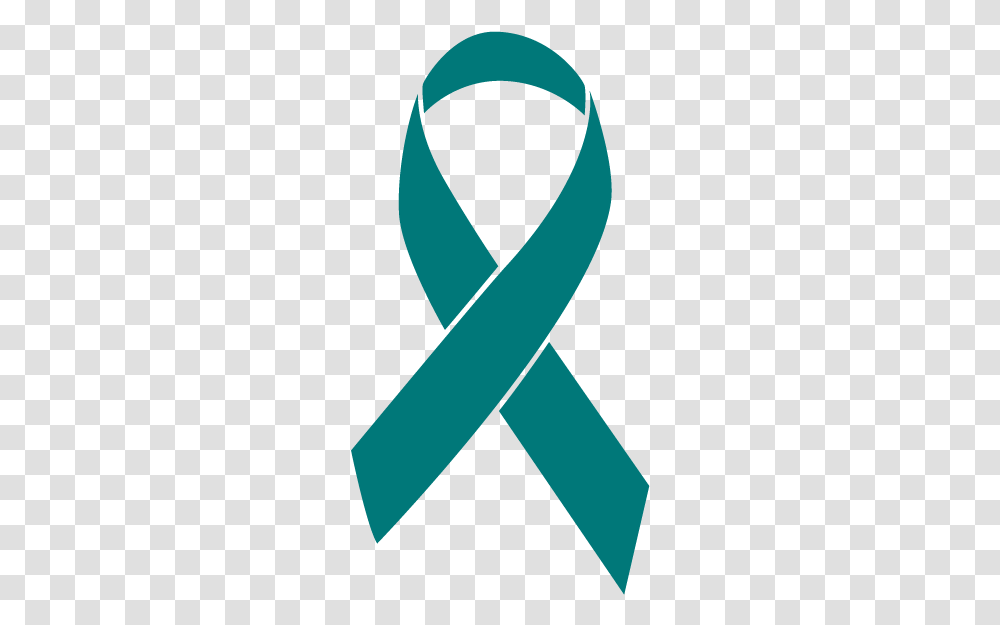 Teal Colored Ovarian Cancer Ribbon, Word, Plant, Logo Transparent Png