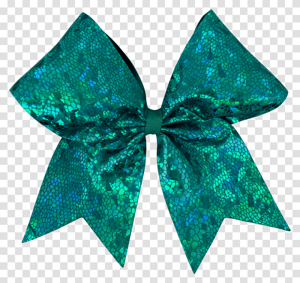 Teal Cracked Ice I Love Cheer Hair Bow Cheer Bow Green, Lamp, Star Symbol, Origami Transparent Png
