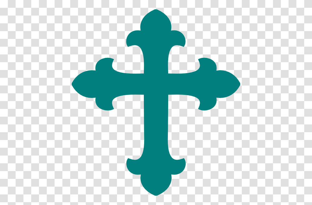 Teal Cross Clip Art At Clker Clipart Baptism Cross, Crucifix, Emblem Transparent Png