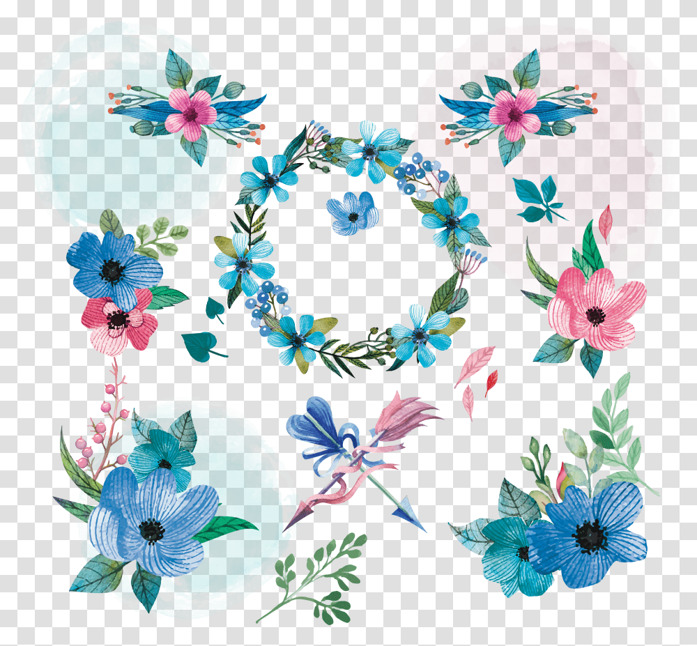 Teal Flower Clipart Transparent Png