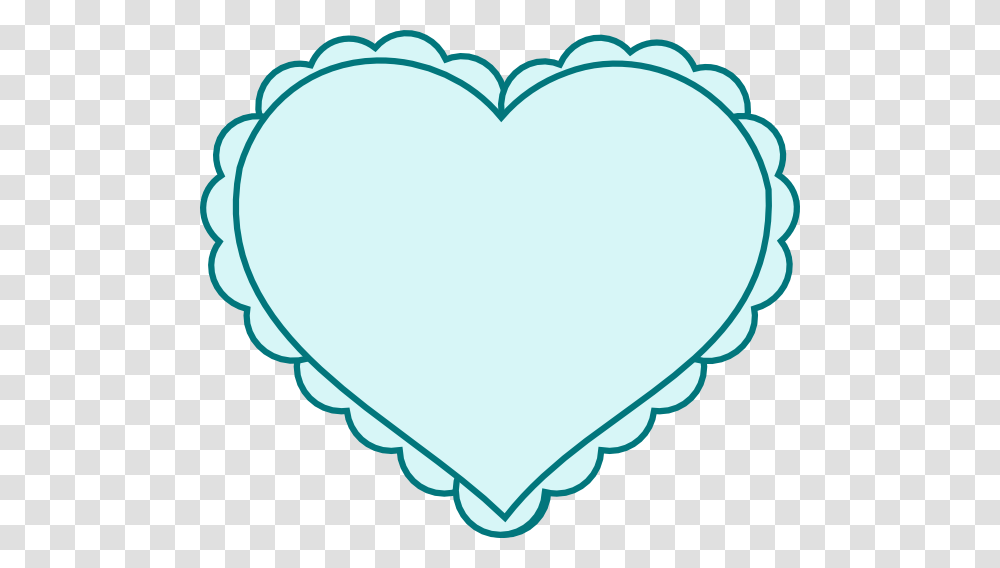 Teal Heart With Lace Outline Clip Art For Web, Pillow, Cushion, Label Transparent Png