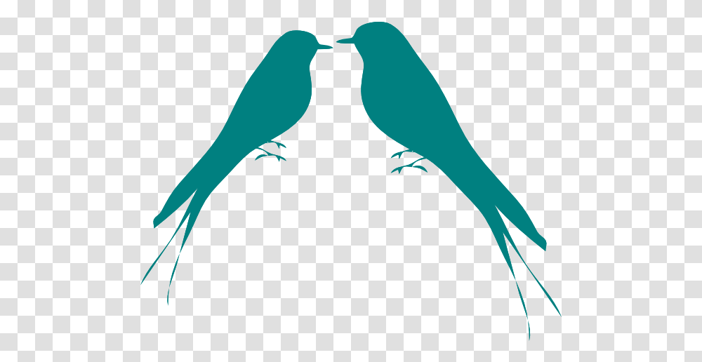 Teal Love Birds Clipart Bird Silhouette, Animal, Blackbird, Agelaius, Outdoors Transparent Png