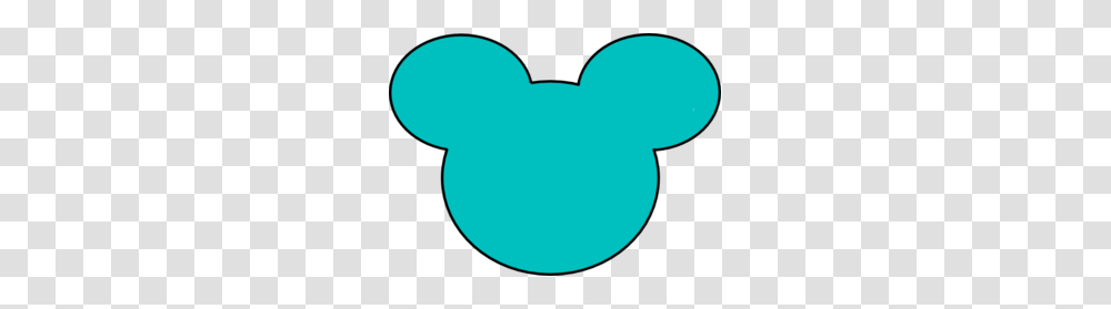 Teal Mickey Mouse Outline Clip Art, Heart, Balloon Transparent Png