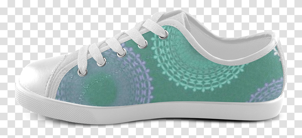 Teal Sea Foam Green Lace Doily Canvas Kid's Shoes Skate Shoe, Apparel, Footwear, Sneaker Transparent Png