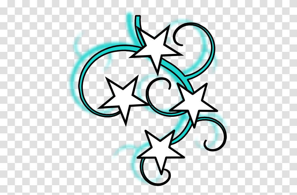 Teal Stars Clipart Clipart Black And White Swirl Star Clipart Stars Black And White, Symbol, Star Symbol Transparent Png