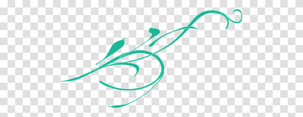 Teal Swirls, Plant, Handwriting, Flower Transparent Png