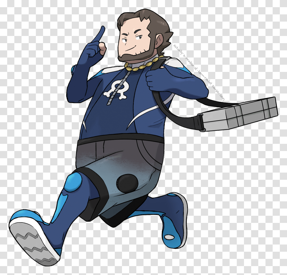 Team Aqua Admin Birchi Uhh Have Nothing To Say Except Cartoon, Person, People, Sport Transparent Png