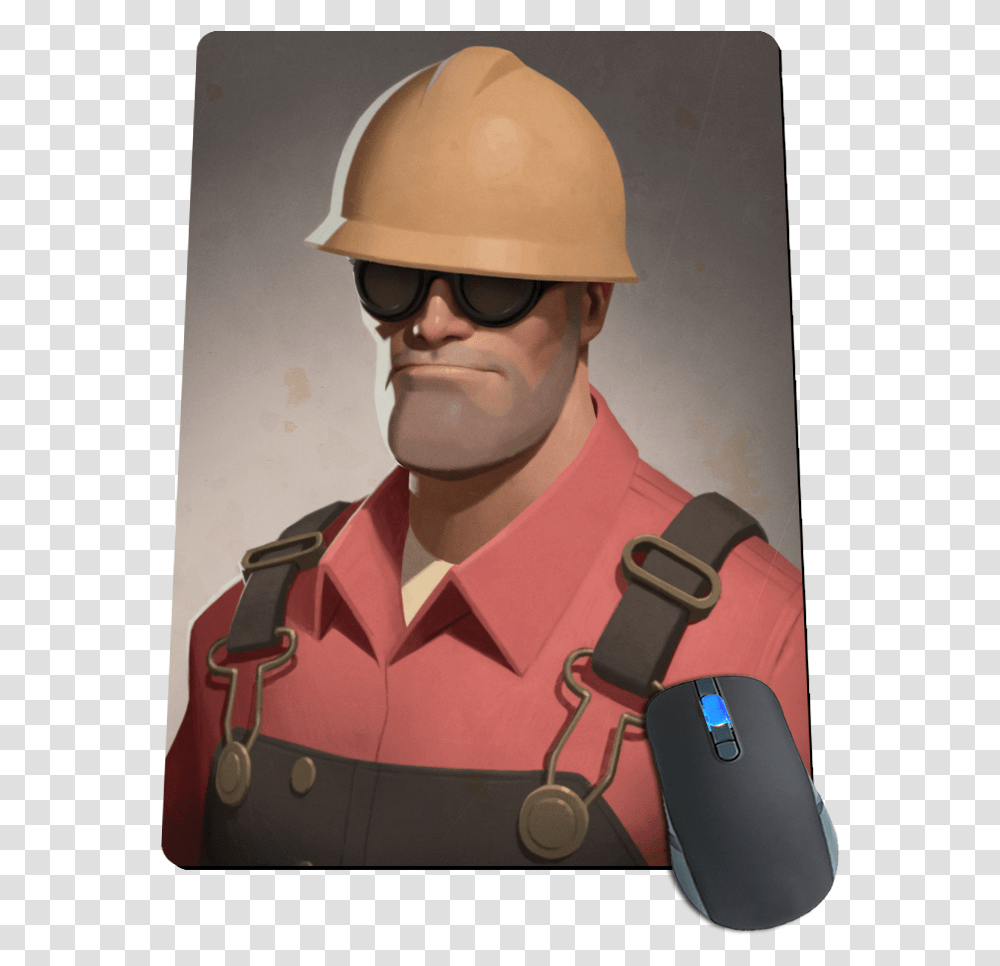 Team Fortress 2 Engineer Portrait, Mouse, Electronics, Helmet Transparent Png