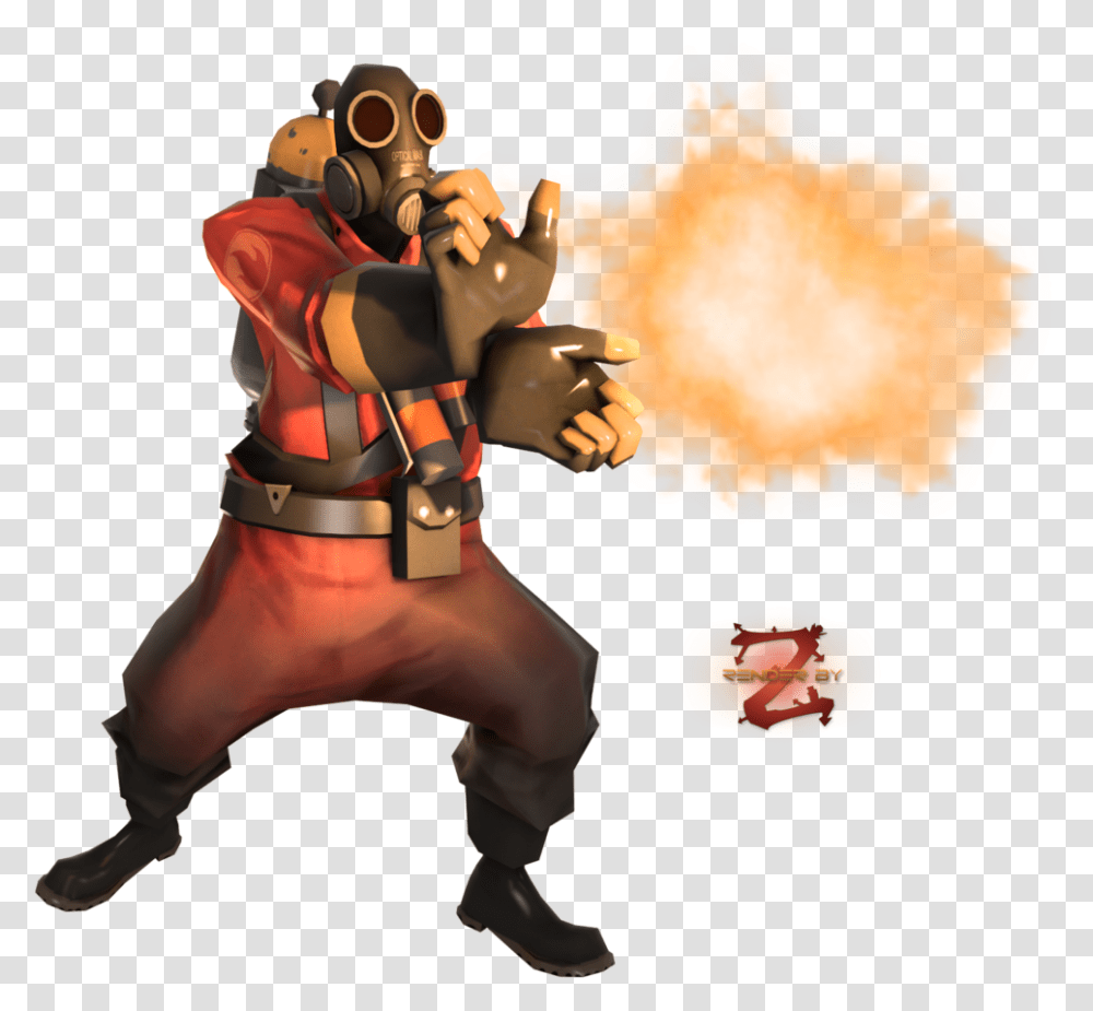 Team Fortress 2 Logo Team Fortress 2 Pyro Render Tf2 Pyro, Person, Weapon, Fire, Flame Transparent Png