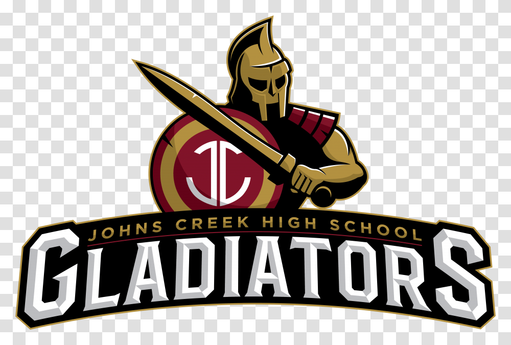Team Home Johns Creek Gladiators Sports Logo Johns Creek High School, Text, Ballplayer, Athlete, Baseball Transparent Png