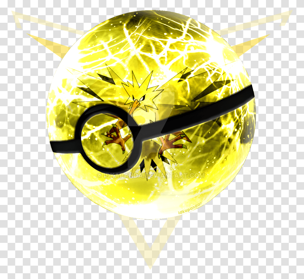 Team Instinct From Pokemon Go By Idkapanda Zapdos Pokeball, Sphere, Planet, Outer Space, Astronomy Transparent Png