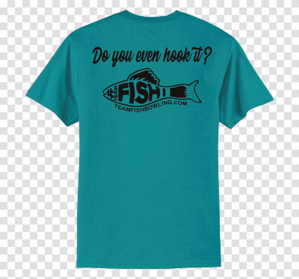 Teamfish Bowling T Shirt Teal Hook It Logo Back Active Shirt, Apparel, T-Shirt Transparent Png