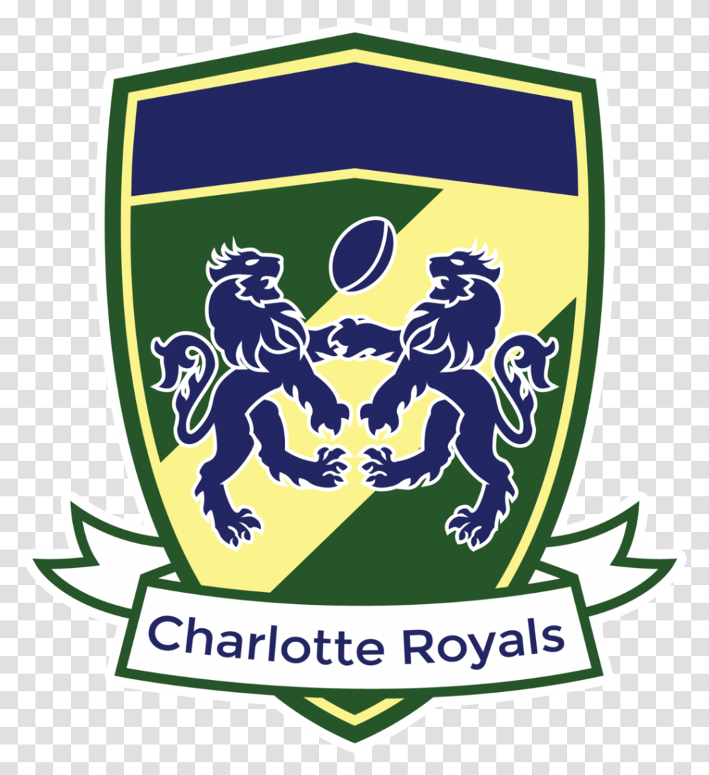 Teams We Sponor Sidelines Sports Bar Charlotte Royals Rugby, Symbol, Emblem, Text, Logo Transparent Png