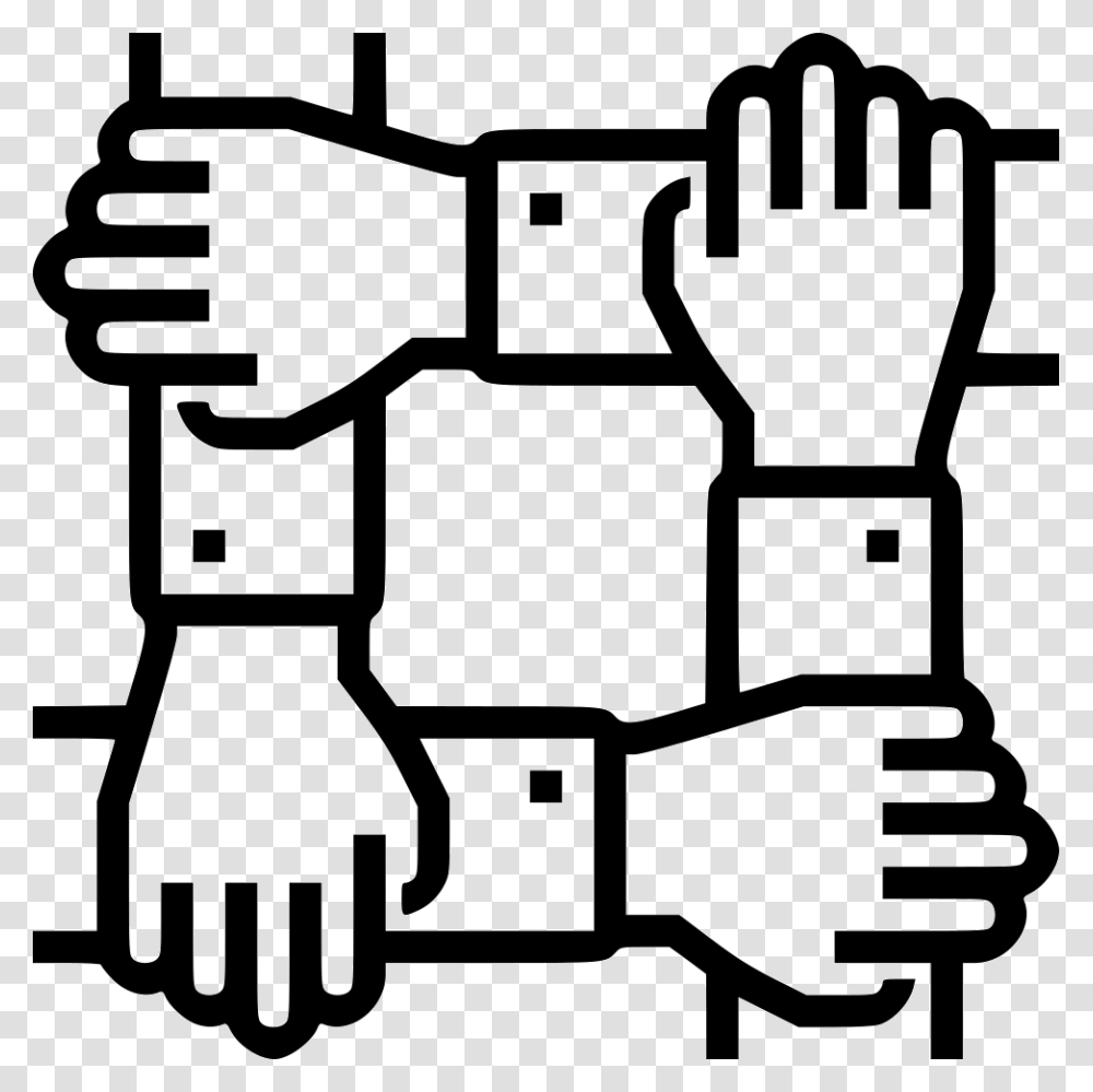 Teamwork Icon, Hand, Stencil, Lawn Mower, Tool Transparent Png