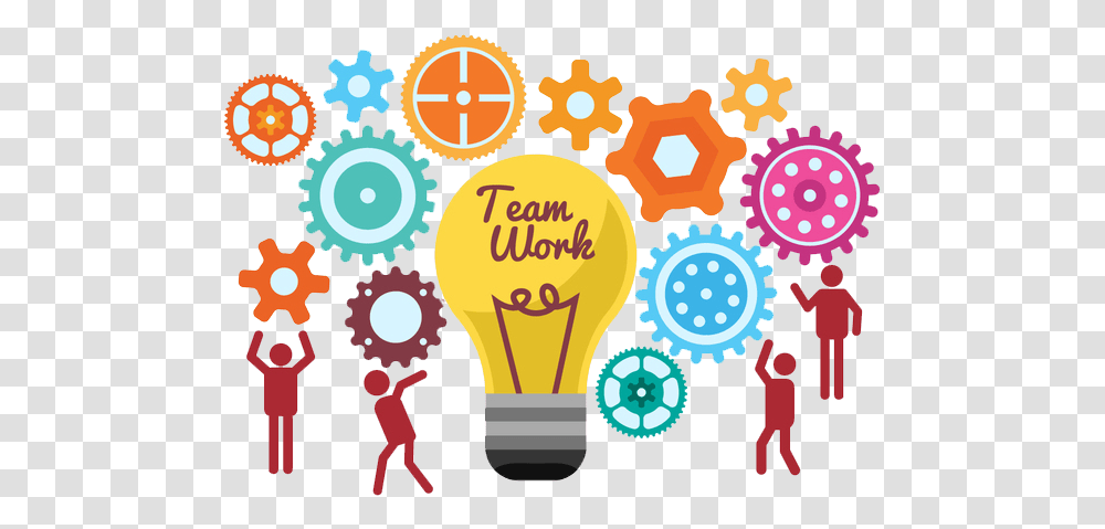 Teamwork Start The Team To Work Together Light Bulb Ideas Background Teamwork Clipart Transparent Png