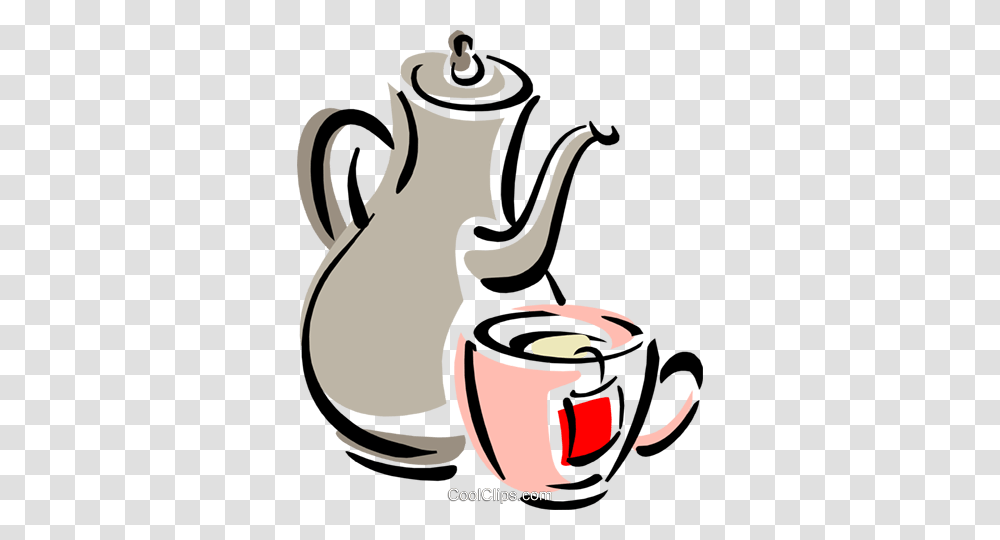 Teapot And Cup Royalty Free Vector Clip Art Illustration, Pottery, Coffee Cup, Grenade, Bomb Transparent Png