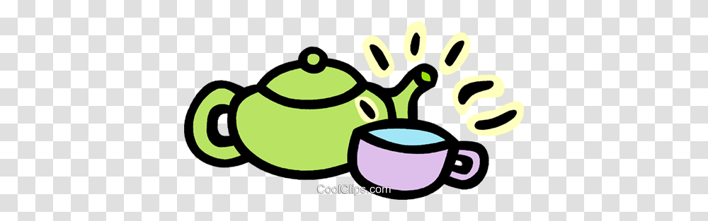 Teapot And Cups Royalty Free Vector Clip Art Illustration, Pottery, Porcelain, Plant, Doodle Transparent Png