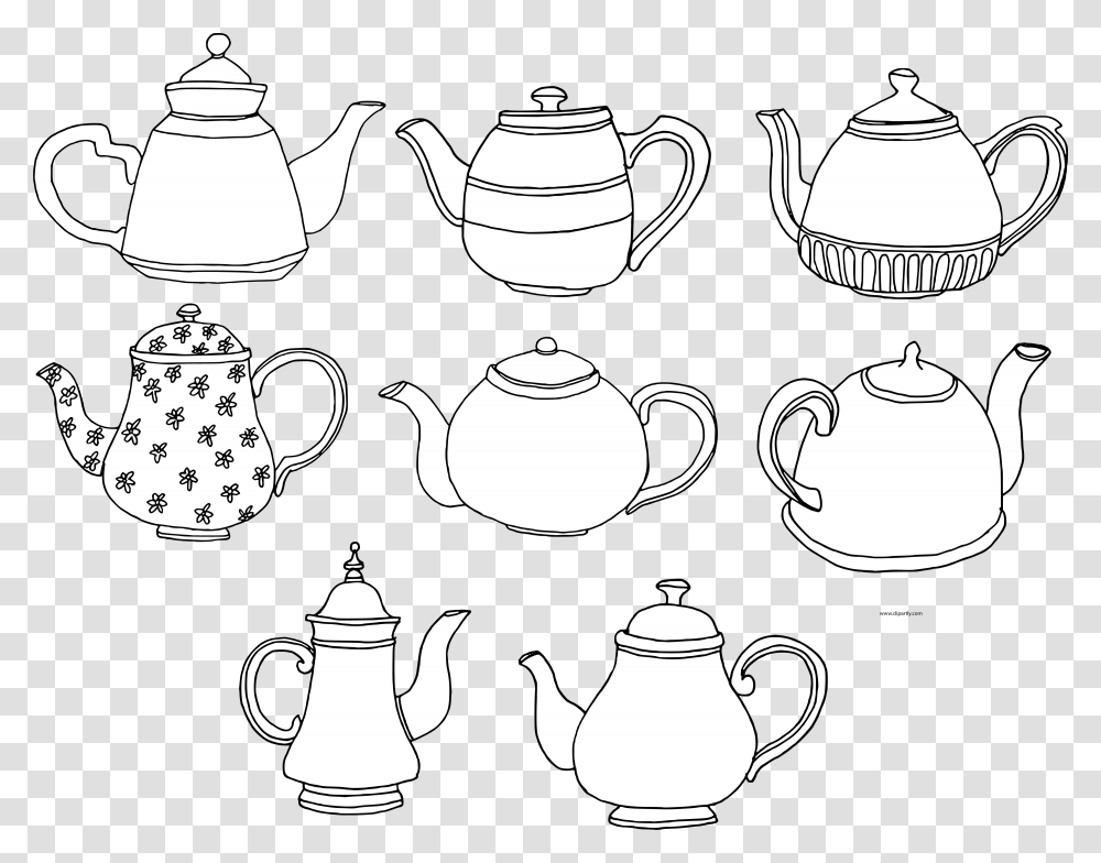Teapot Basic Black White Clipart Teapot, Pottery Transparent Png