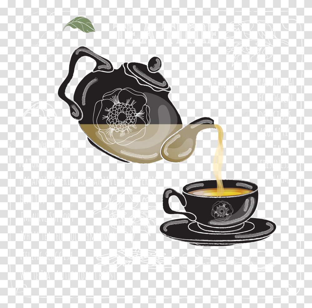 Teapot Coffee Cup Teapot Coffee Pic Cup, Beverage, Drink, Pottery, Saucer Transparent Png