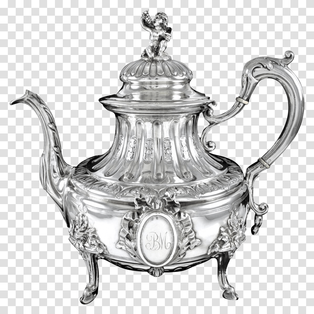 Teapot Vintage Antique Silver Teapot, Pottery, Sink Faucet Transparent Png