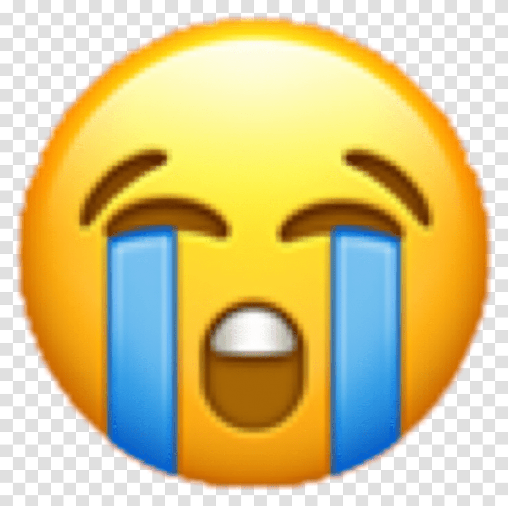 Tears Crying Emoji Yellow Sad Blue Freetoedit Crying Emoji Ios, Light, Pac Man Transparent Png