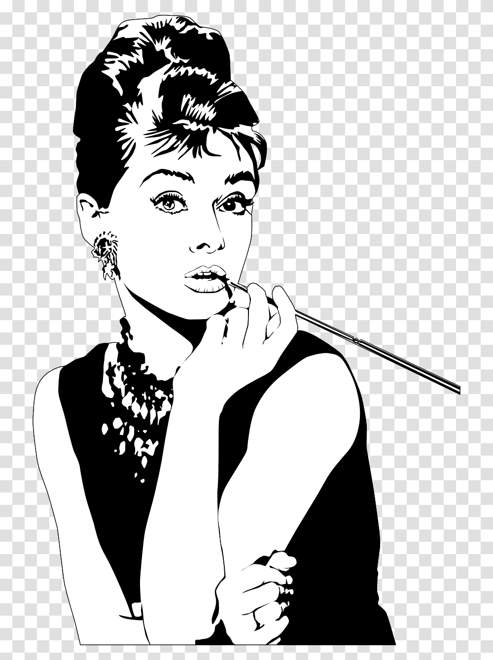 Tears Vector Pop Girl Audrey Hepburn, Person, Human, Face, Stencil Transparent Png
