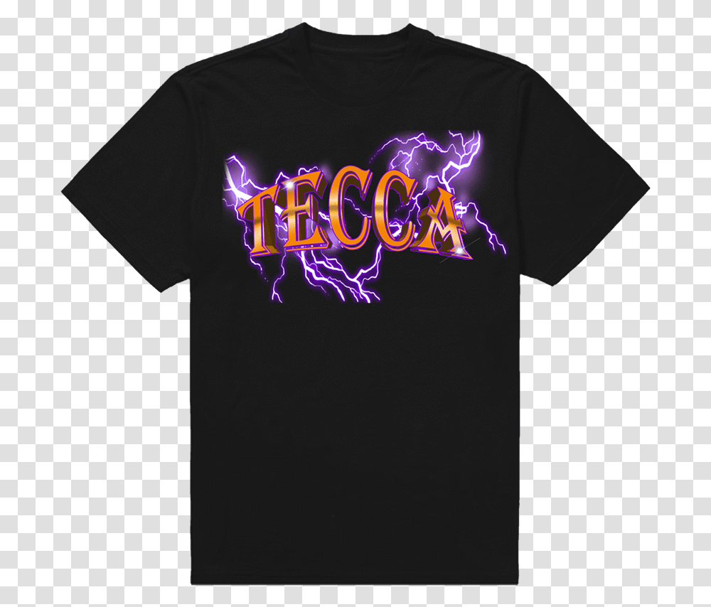 Tecca Lightning Tee Purple Digital Active Shirt, Clothing, Apparel, T-Shirt, Flare Transparent Png