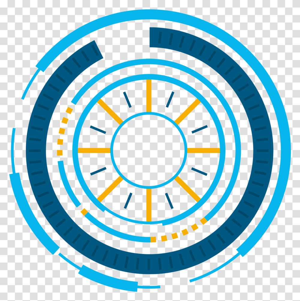 Tech Frontire Bleu Futuriste Cadre Et Psd Round Window Black, Analog Clock Transparent Png