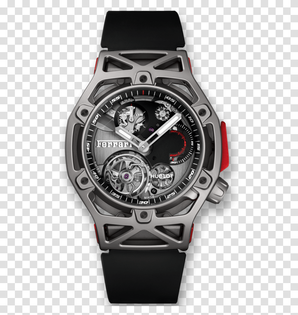 Techframe Ferrari Tourbillon Chronograph Titanium, Wristwatch, Rotor, Coil, Machine Transparent Png