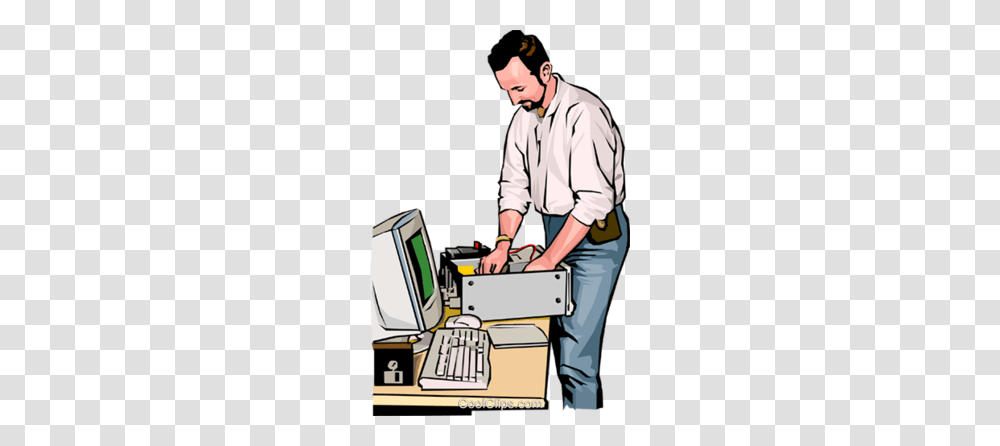 Technician Clipart, Person, Electronics, Computer, Pc Transparent Png