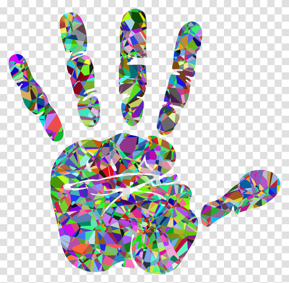 Technicolor Handprint Silhouette Icons, Light, Confetti Transparent Png