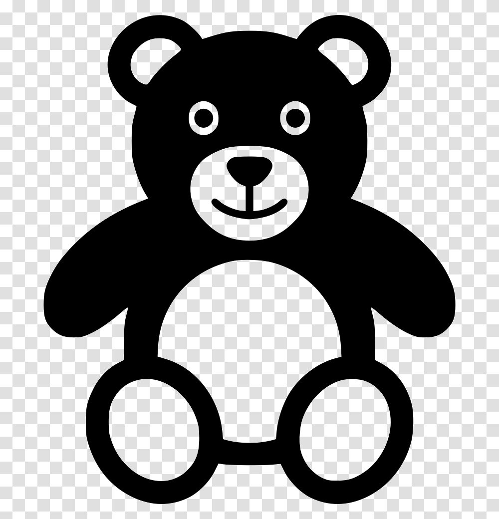 Teddy Bear Clip Art Black Teddy Bear, Stencil, Animal, Mammal, Giant Panda Transparent Png