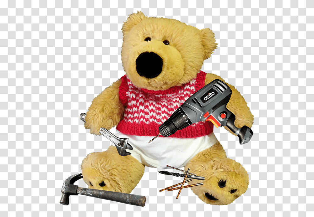Teddy Bear Toy Cute Tools Handyman Repairs Teddy Bear With Tools Transparent Png