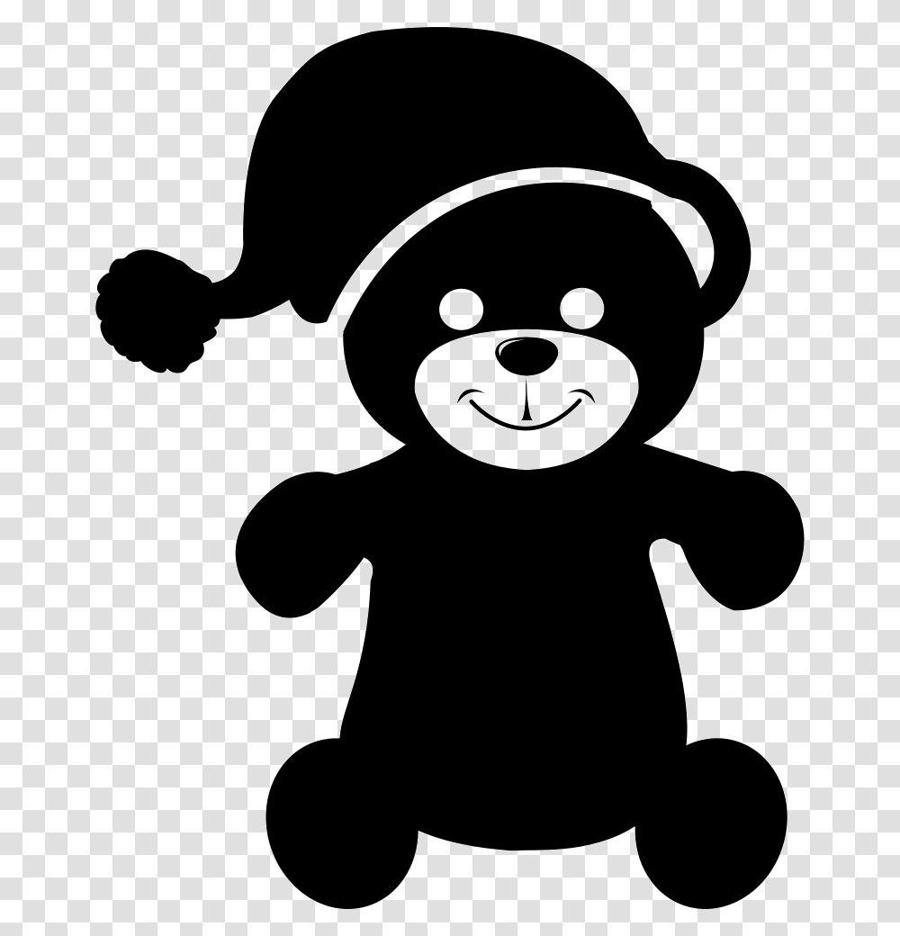 Teddy Bear With Sleep Hat Sleepy Teddy Bear Icon, Stencil, Silhouette, Person, Human Transparent Png