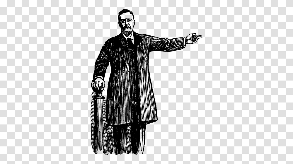 Teddy Roosevelt Drawing, Gray, World Of Warcraft Transparent Png