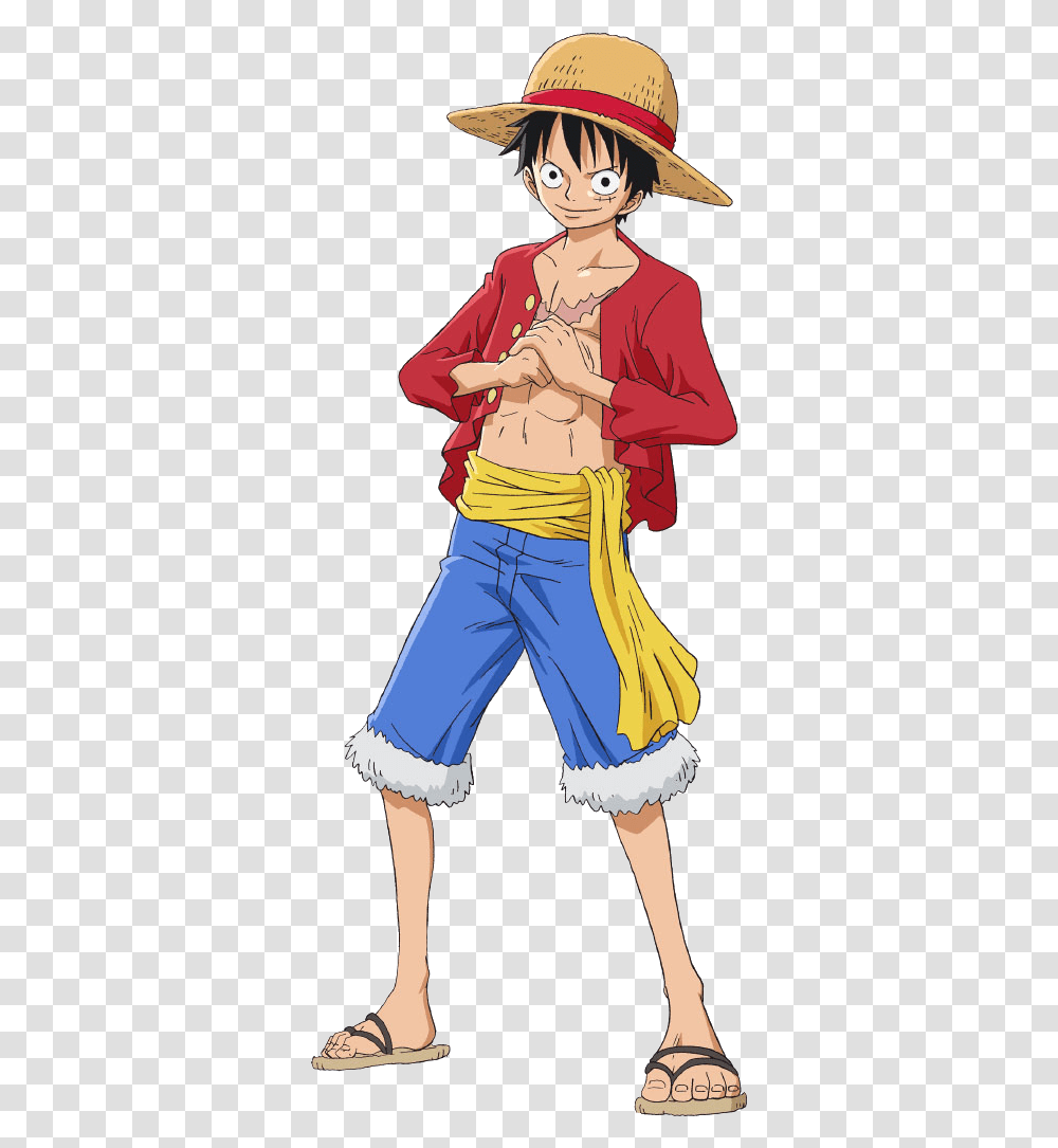 Tee Brown Monkey D Luffy Full Body, Hat, Person, Costume Transparent Png