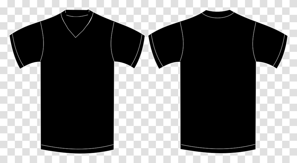 Tee Shirt Sweat Shirt Garment Front Rear T Shirt Plain Black T Shirt Front And Back V Neck, Apparel, Sleeve, T-Shirt Transparent Png