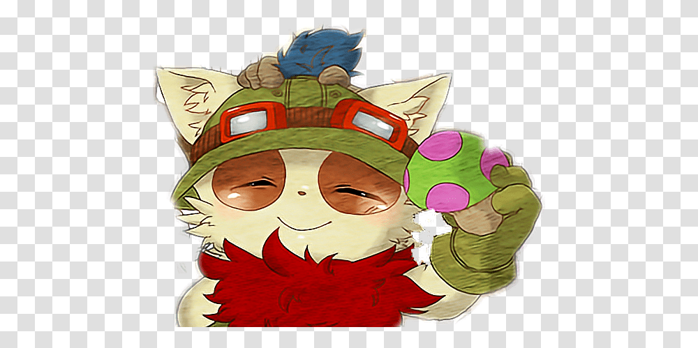 Teemo Sticker By Yuricaue333 Fictional Character, Clothing, Graphics, Art, Floral Design Transparent Png