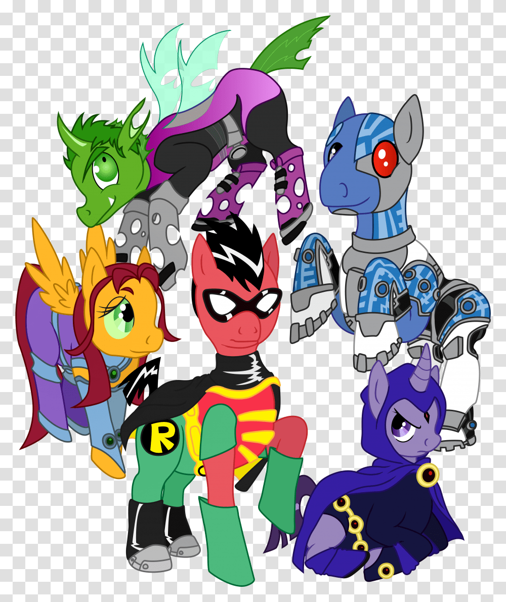Teen Titans As My Little Ponies, Book, Drawing Transparent Png