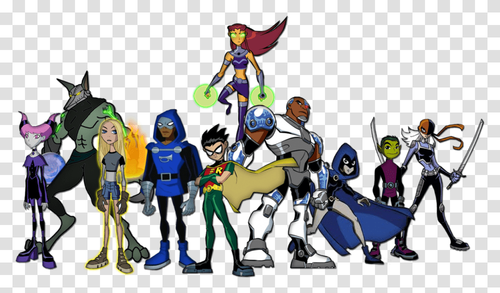 Teen Titans Robin Starfire Cyborg Beast Boy Raven, Helmet, Apparel, Robot Transparent Png