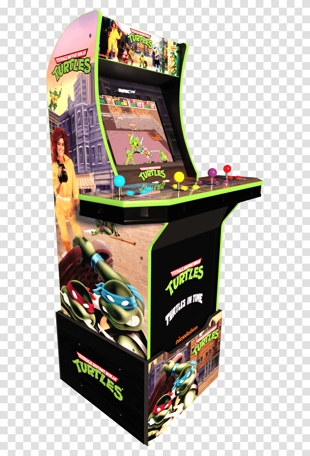 Teenage Mutant Ninja Turtles Arcade CabinetClass Arcade 1 Up Tmnt, Arcade Game Machine, Person, Human Transparent Png