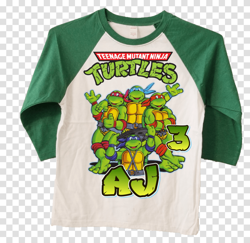 Teenage Mutant Ninja Turtles Green Raglan Teenage Mutant Ninja Turtles, Apparel, Shirt, T-Shirt Transparent Png