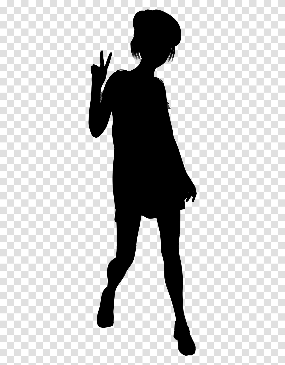 Teenager Clipart Black And White Walking Person Silhouette, Gray, World Of Warcraft Transparent Png